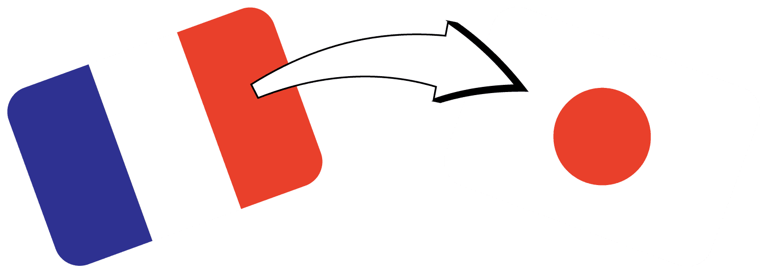 Illustration d'un drapeau français sur la gauche et d'un drapeau japonais sur la droite. Une flèche va de français vers le japonais pour représenter la traduction de permis japonais.